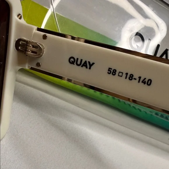 Quay Australia Oversized Square Sunglasses in Ivory frame/ Brown Gradient Lenses - Picture 6 of 10